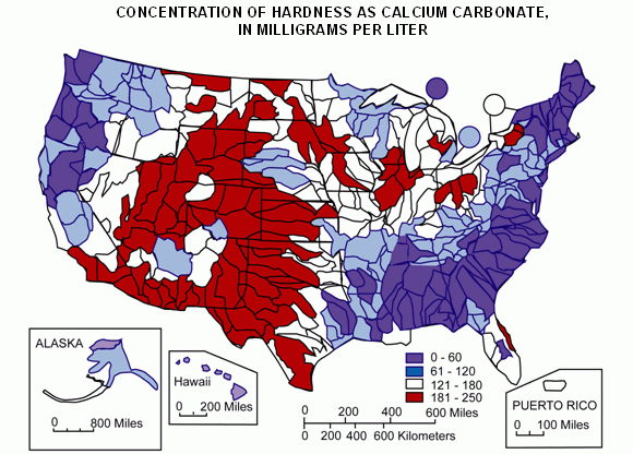 Where is the Hard Water in the USA?